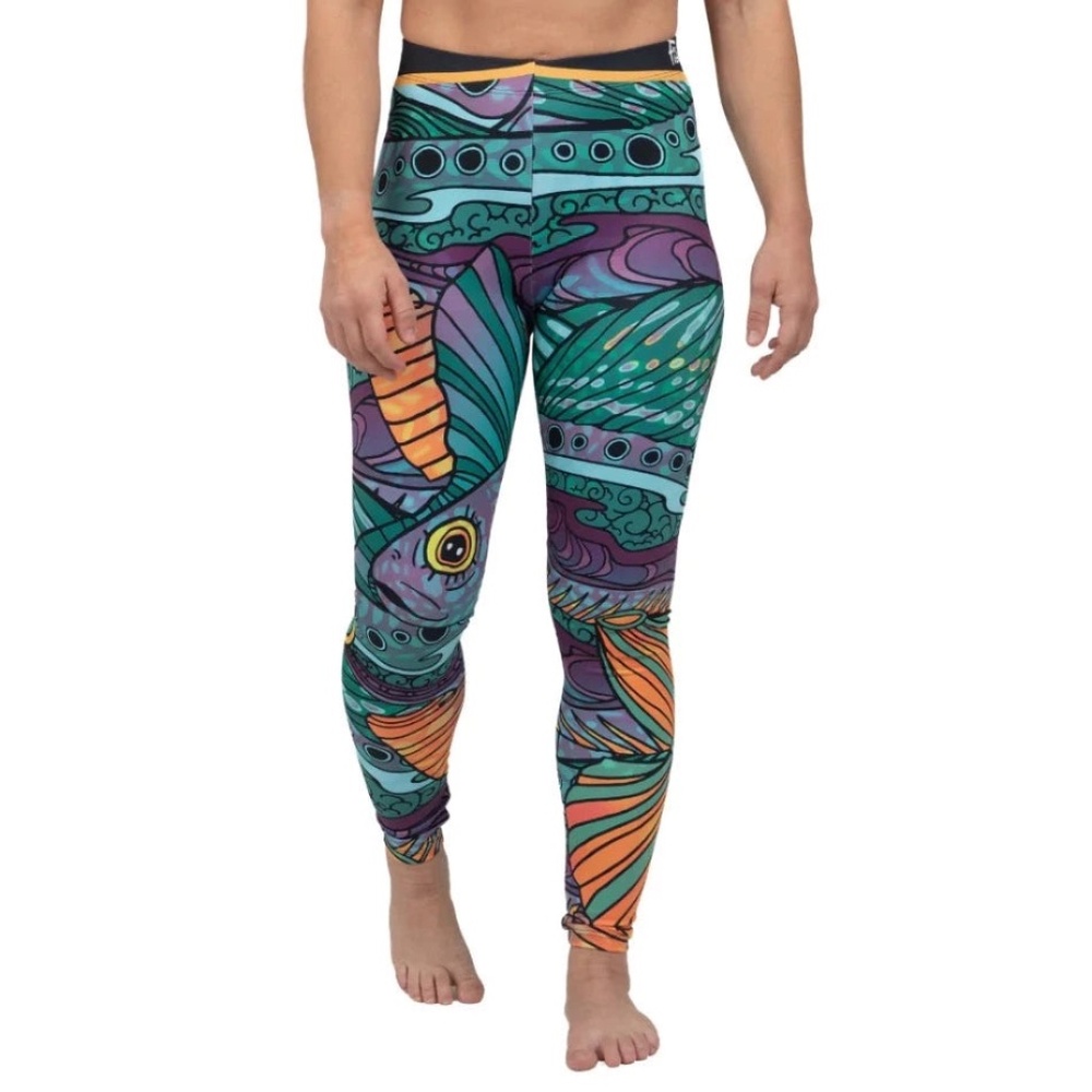 Women's Fishe Wear Groovy Grayling Signature Leggings, Medium, NWOT